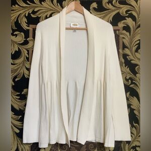 Talbots Flyaway Open-Front Mercerized Cotton Stretch Cardigan Size M Medium